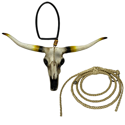 Enfeite De Retrovisor Long Horn Texas + Mini Laço