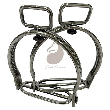 Estribo Em Aço Inox Salva-Vidas Com Destorcedor - Para Selas e Arreios